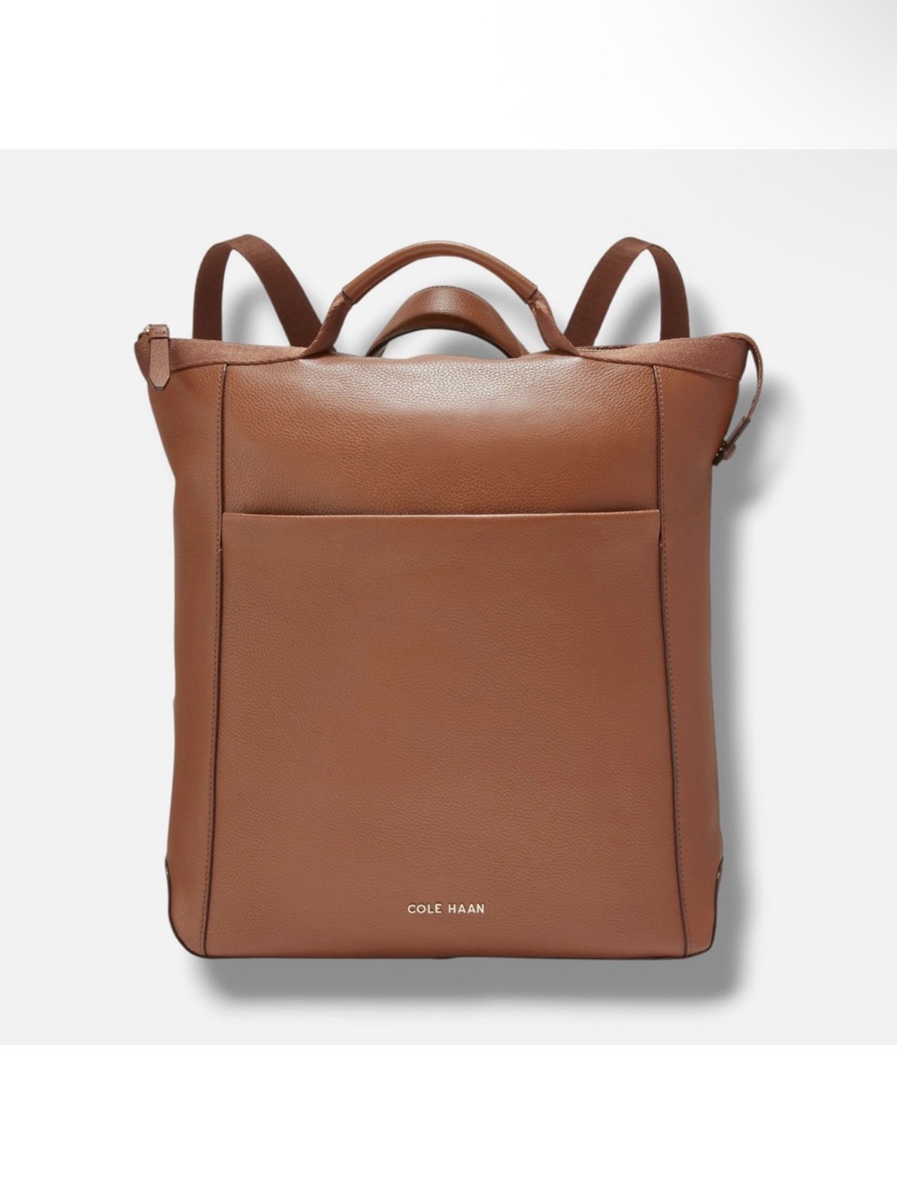 Cole Haan Tan Leather Tote-Style Backpack - Picture 11 of 11